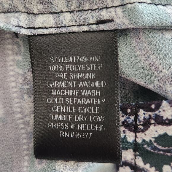 Sanctuary Blouse, Paisley Long Sleeve, Tie neck, long sleeve, size medium - Picture 12 of 12